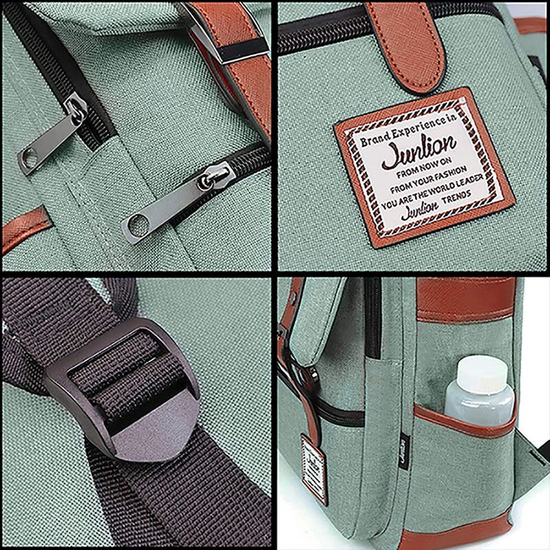 Junlion Vintage Laptop Backpack Gift for Women Men, School College Slim Backpack Fits 15.6 inch Macbook Green - Image 5